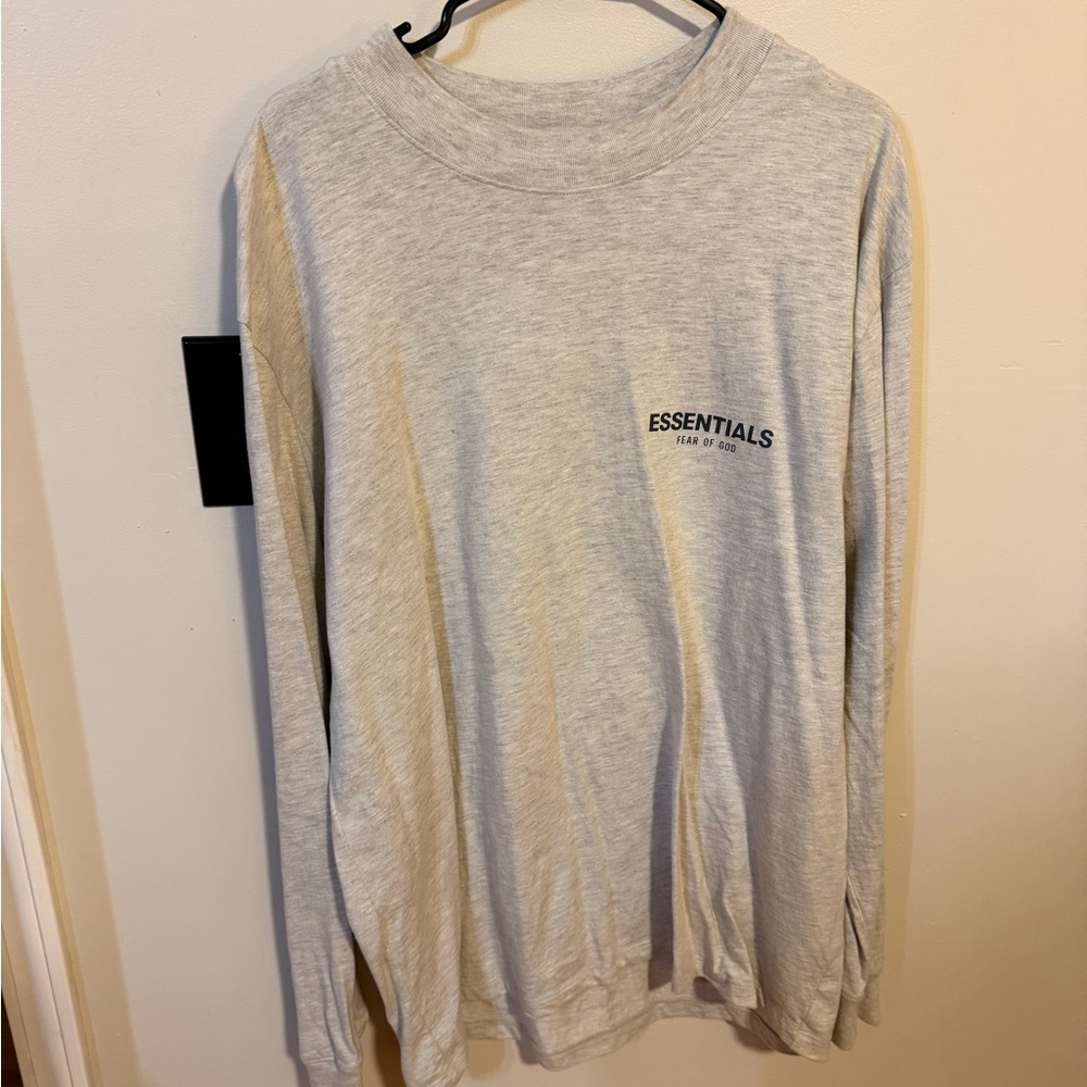 Essentials Fear of God Light Gray long sleeve T-shirt